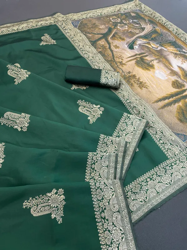 Green_Banarasi_Soft_Silk_Saree_For_Women
