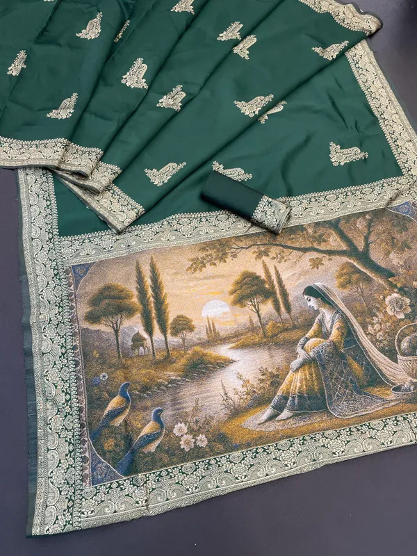 Green_Banarasi_Soft_Silk_Saree_For_Women