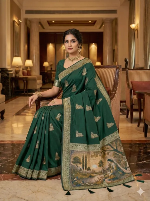 Green_Banarasi_Soft_Silk_Saree_For_Women