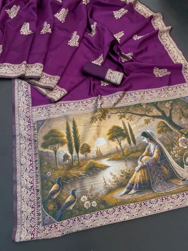 Purple_Banarasi_Soft_Silk_Saree_For_Women