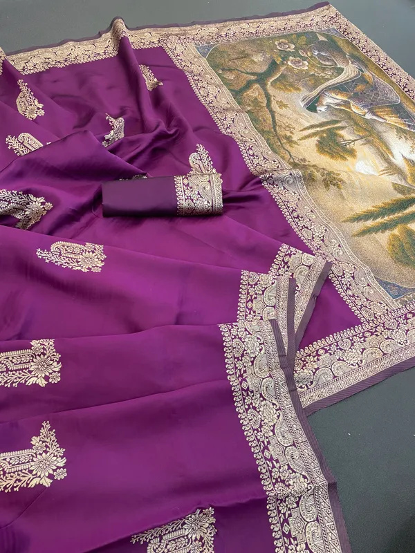 Purple_Banarasi_Soft_Silk_Saree_For_Women