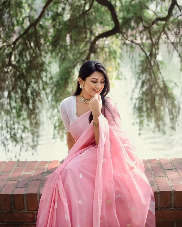 Pink_Linen_Slab_Saree_For_Women