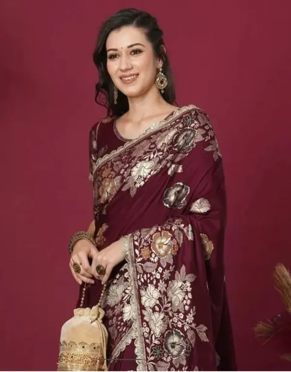 Maroon_Banarasi_Soft_Silk_Saree_For_Women