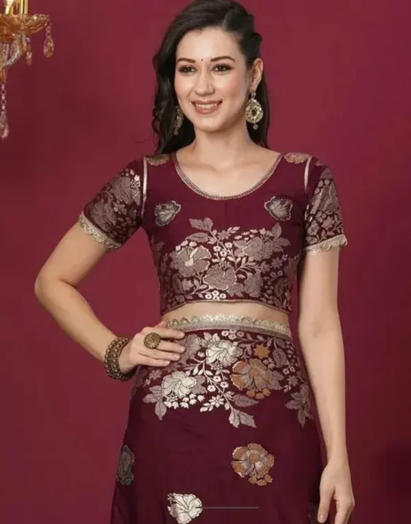 Maroon_Banarasi_Soft_Silk_Saree_For_Women