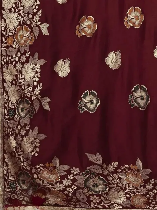 Maroon_Banarasi_Soft_Silk_Saree_For_Women
