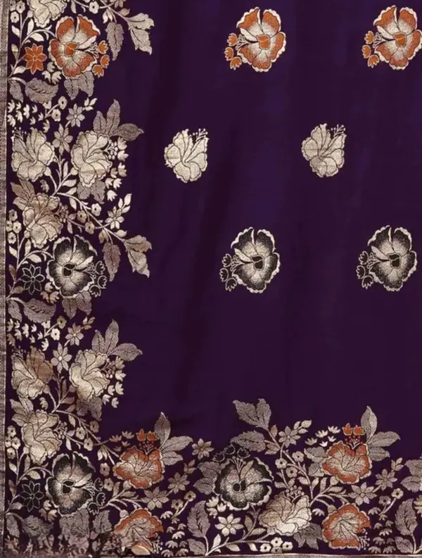 Wine_Banarasi_Soft_Silk_Saree_For_Women