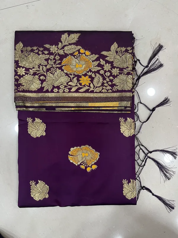 Wine_Banarasi_Soft_Silk_Saree_For_Women