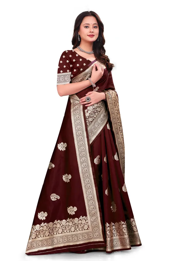 Maroon_Banarasi_Soft_Silk_Saree_For_Women