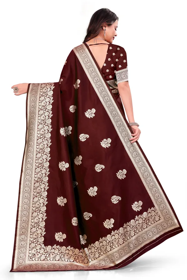 Maroon_Banarasi_Soft_Silk_Saree_For_Women