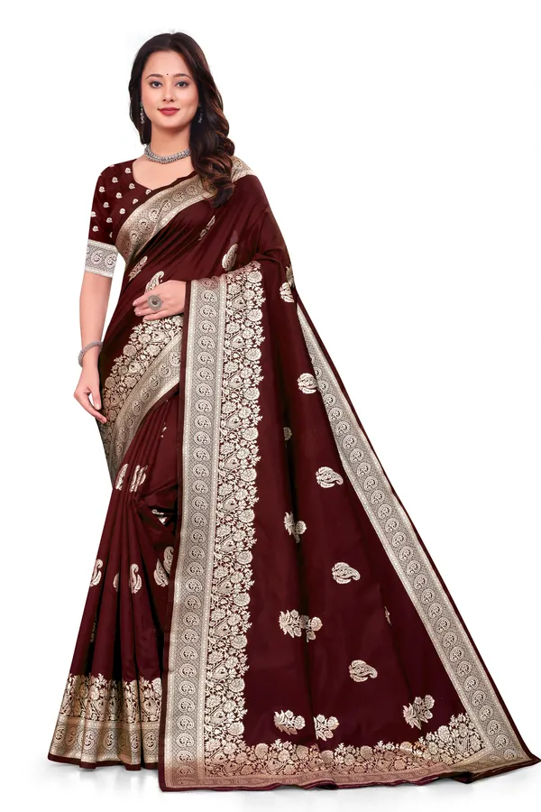Maroon_Banarasi_Soft_Silk_Saree_For_Women