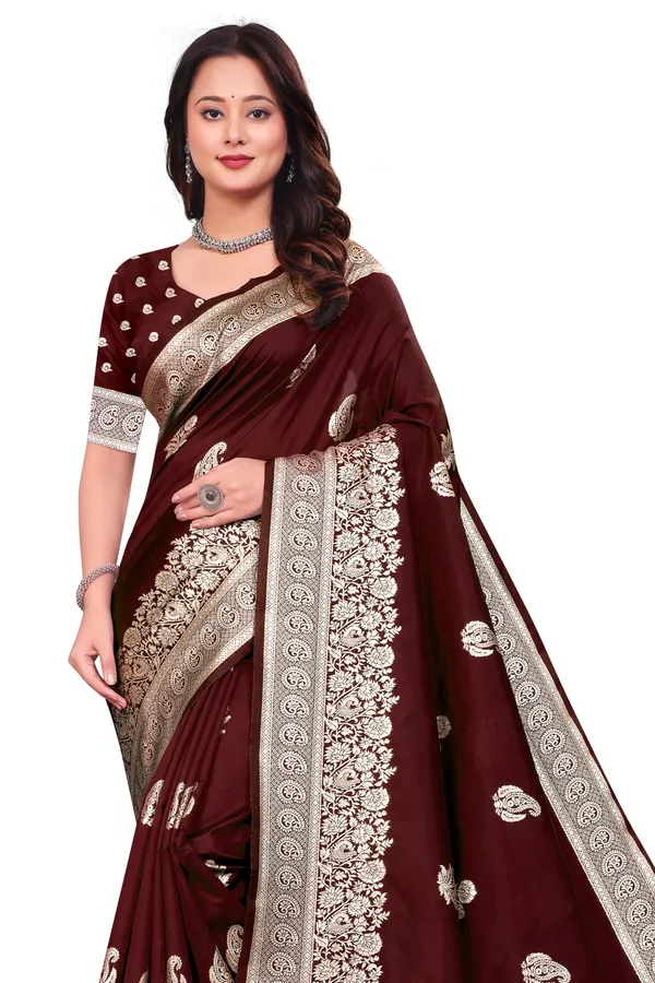 Maroon_Banarasi_Soft_Silk_Saree_For_Women