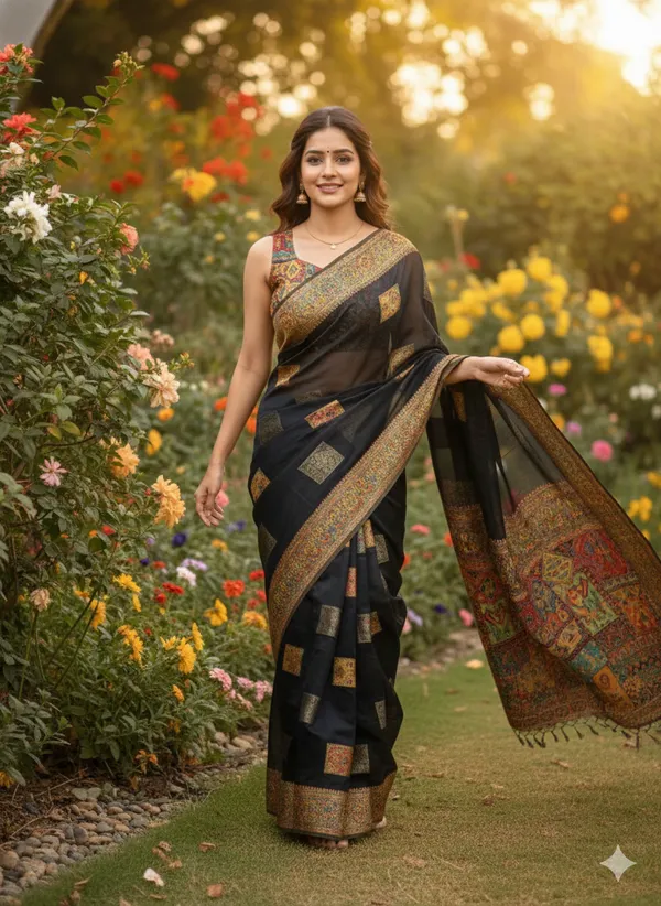 Black_Banarasi_Soft_Saree_For_Women