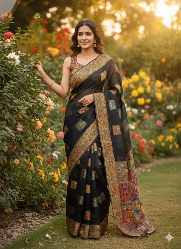 Black_Banarasi_Soft_Saree_For_Women