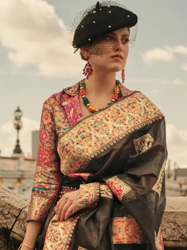 Black_Banarasi_Soft_Saree_For_Women