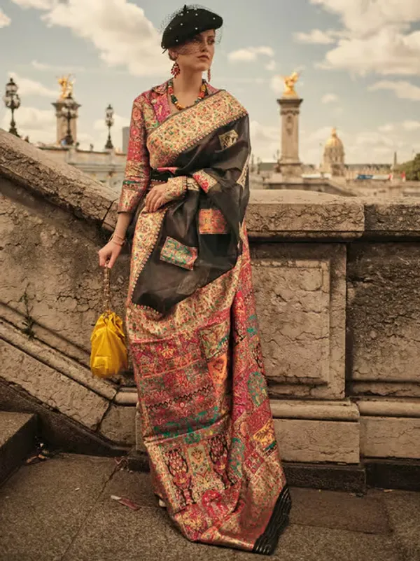 Black_Banarasi_Soft_Saree_For_Women