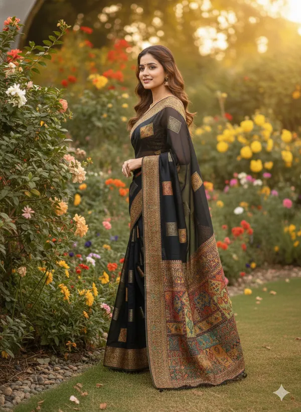Black_Banarasi_Soft_Saree_For_Women