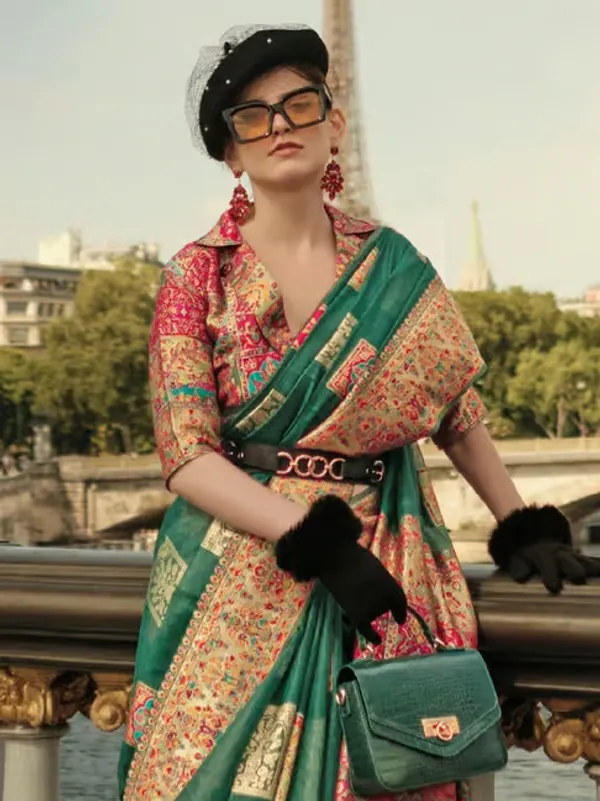 Green_Banarasi_Soft_Saree_For_Women