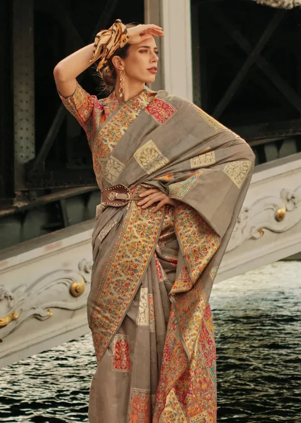 Grey_Banarasi_Soft_Saree_For_Women