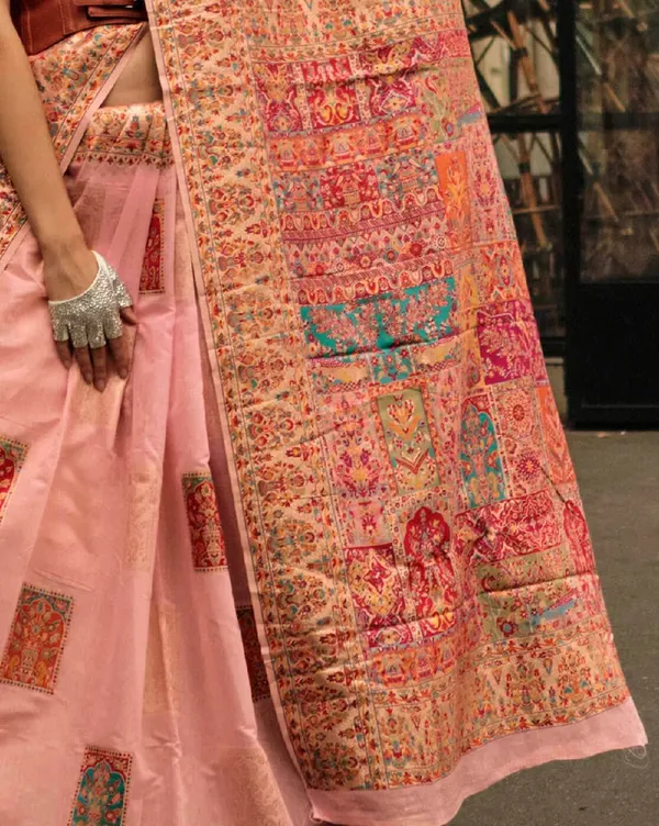 Peach_Banarasi_Soft_Saree_For_Women