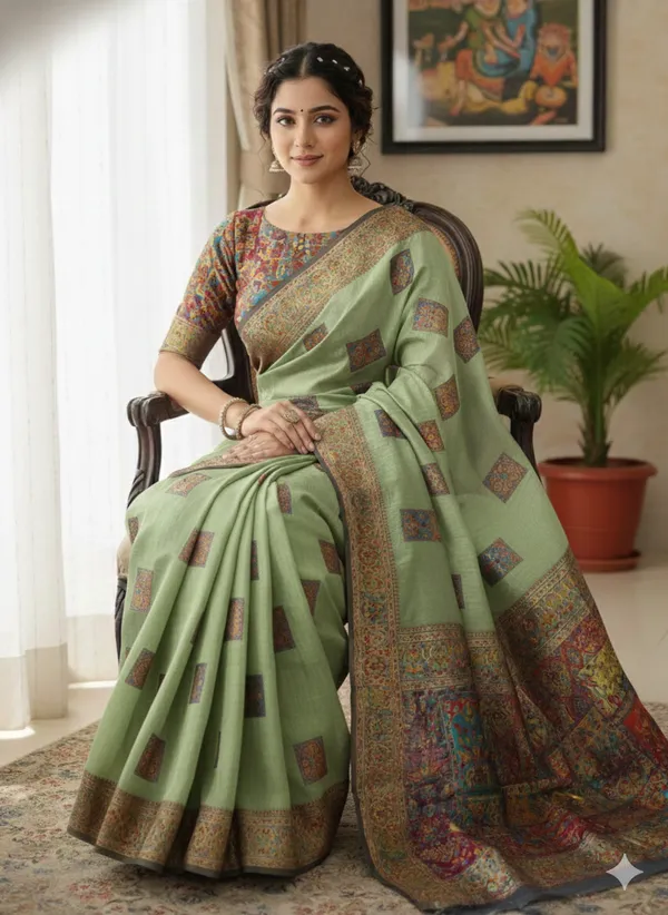Pista_Banarasi_Soft_Saree_For_Women