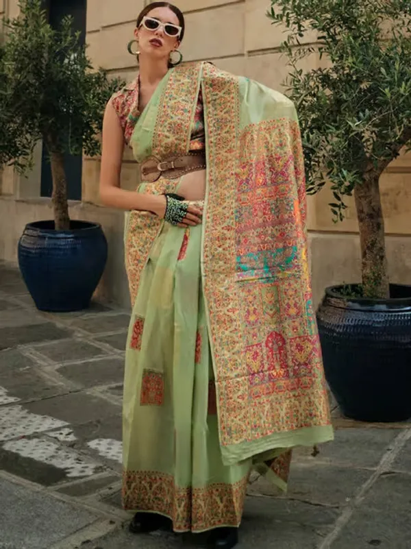 Pista_Banarasi_Soft_Saree_For_Women