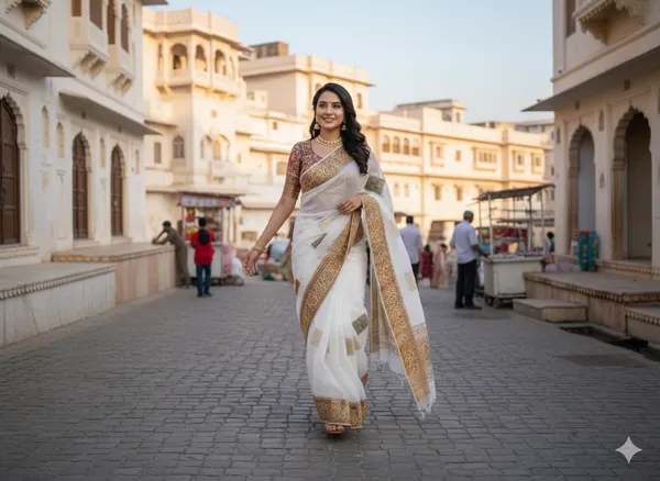White_Banarasi_Soft_Saree_For_Women