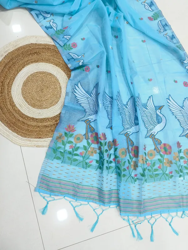 Sky_Linen_Slab_Saree_For_Women