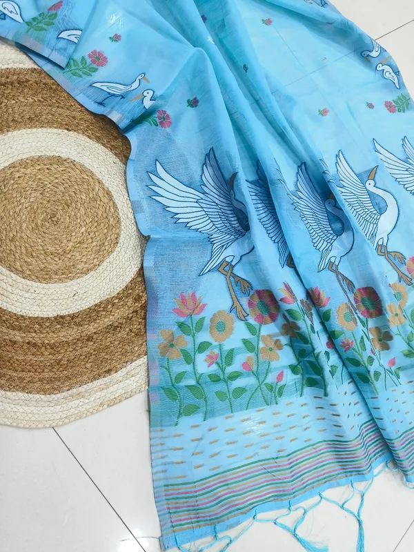 Sky_Linen_Slab_Saree_For_Women
