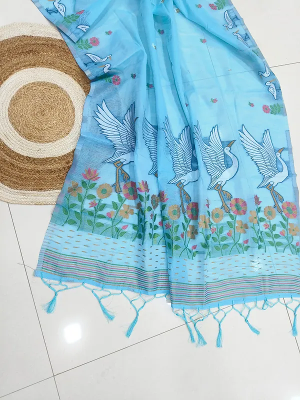 Sky_Linen_Slab_Saree_For_Women