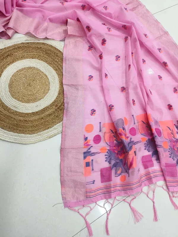 Baby_Pink_Linen_Slab_Saree_For_Women