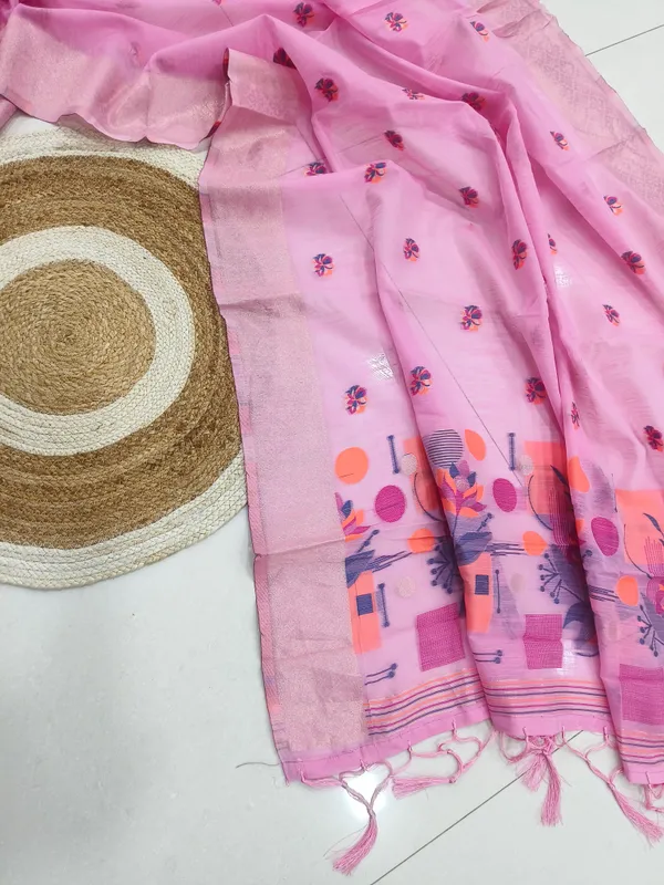 Baby_Pink_Linen_Slab_Saree_For_Women