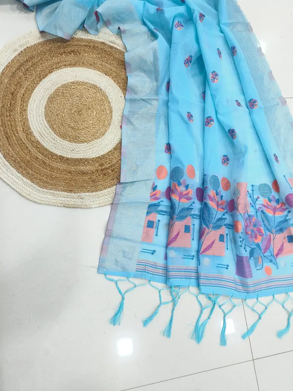 Sky_Linen_Slab_Saree_For_Women
