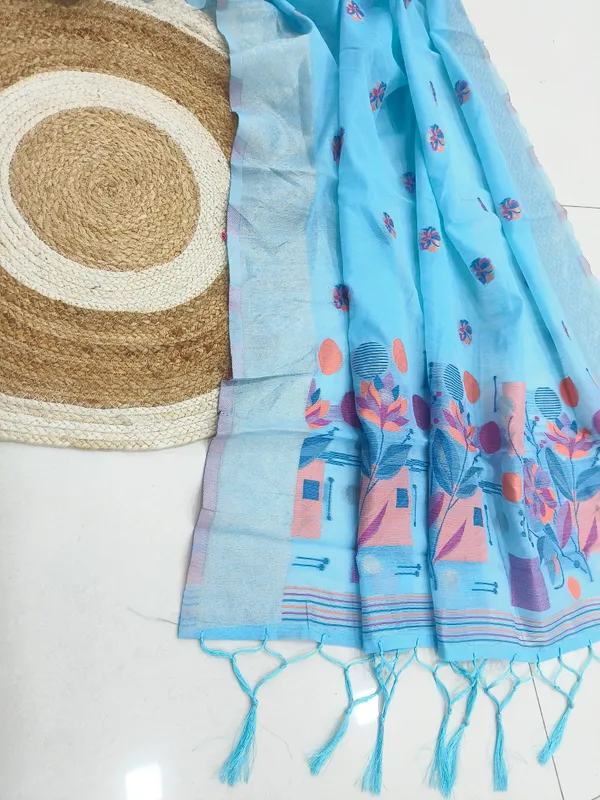 Sky_Linen_Slab_Saree_For_Women