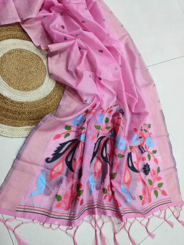 Baby_Pink_Linen_Slab_Saree_For_Women