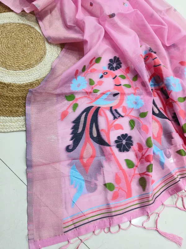Baby_Pink_Linen_Slab_Saree_For_Women