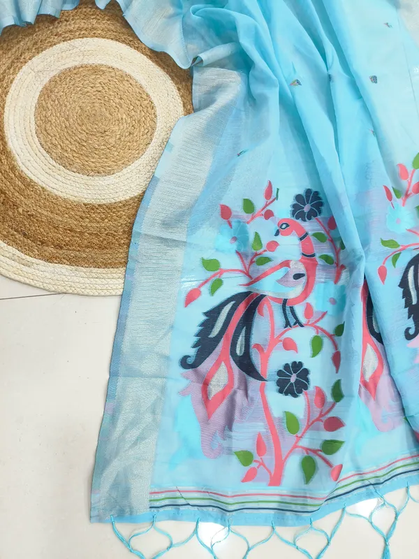 Sky_Linen_Slab_Saree_For_Women