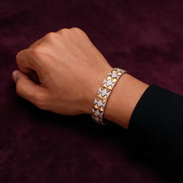 Gold_Copper_Brass_Link_Bracelet_For_Men
