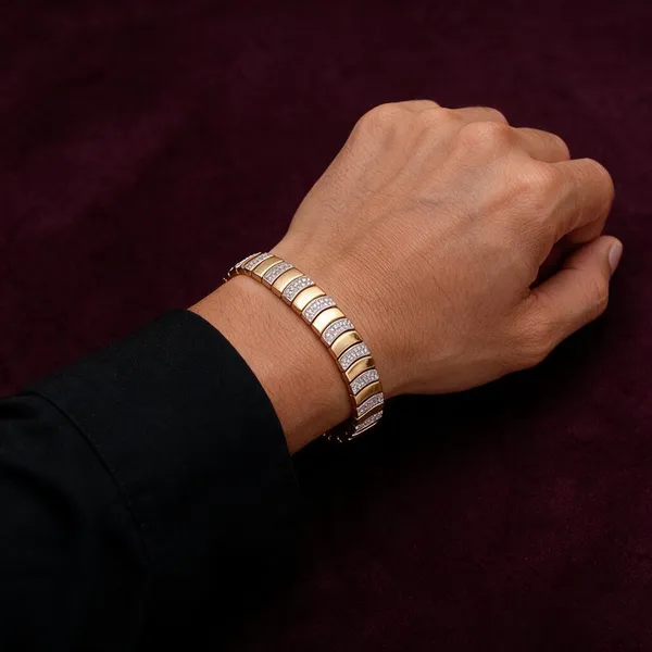 Gold_Copper_Brass_Link_Bracelet_For_Men