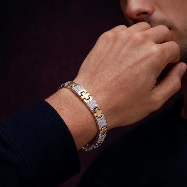 Gold_Copper_Brass_Link_Bracelet_For_Men