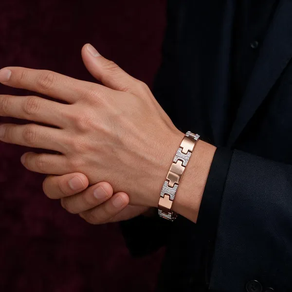 Gold_Copper_Brass_Link_Bracelet_For_Men