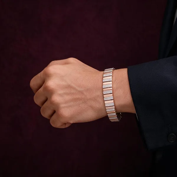 Gold_Copper_Brass_Polished_Link_Bracelet_For_Men