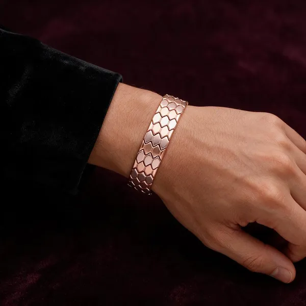 Gold_Copper_Brass_Polished_Link_Bracelet_For_Men