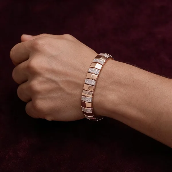Gold_Copper_Brass_Polished_Link_Bracelet_For_Men