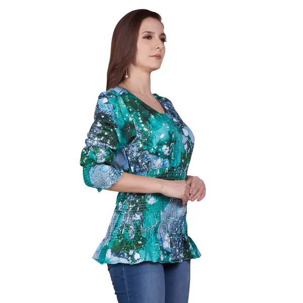 Teal_Printed_Peplum_Top_for_Women