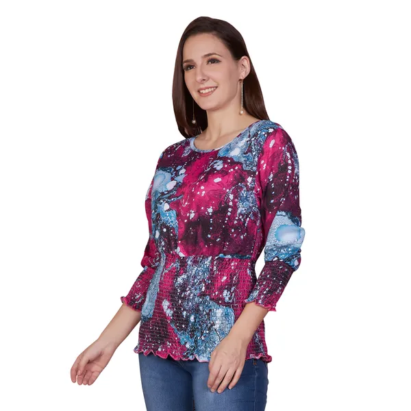 Multicolor_Printed_Long_Sleeve_Peplum_Top_for_Women