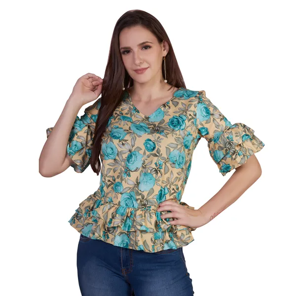 Beige_Floral_Peplum_Top_for_Women