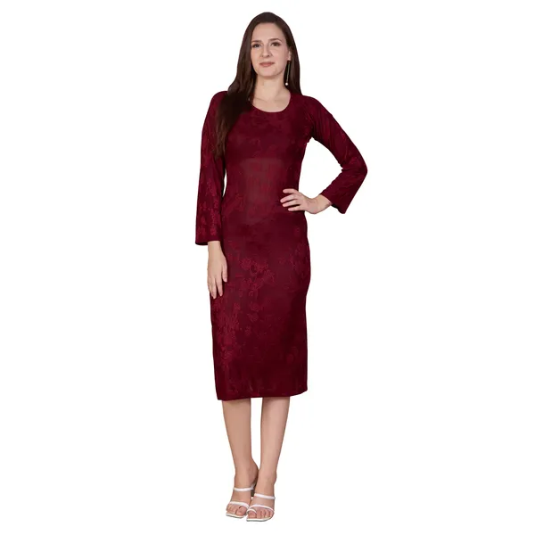 Maroon_Textured_Fit_Midi_Dress_for_Women