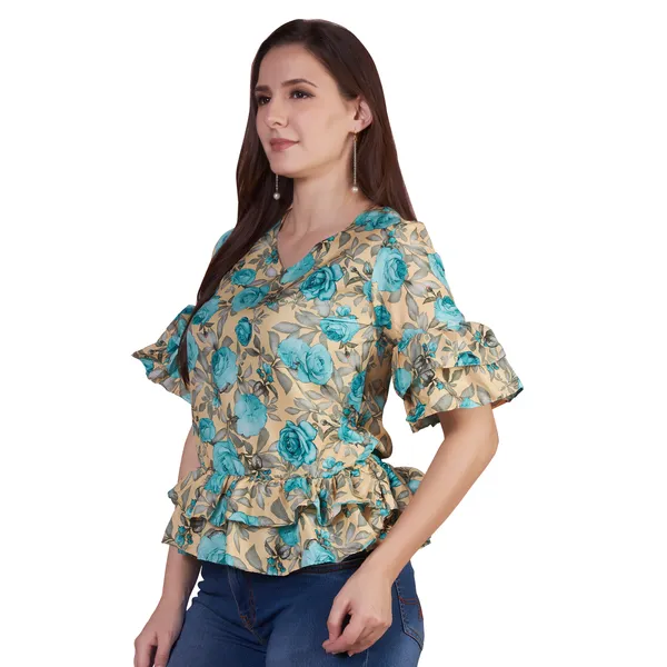 Beige_Floral_Peplum_Top_for_Women