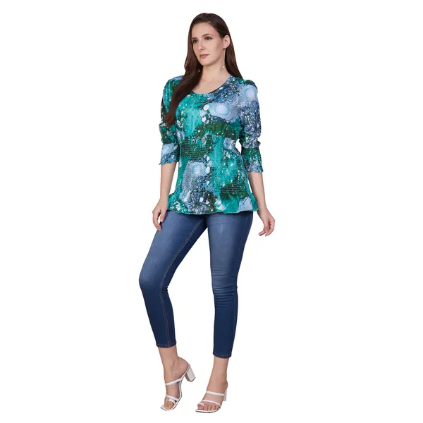 Teal_Printed_Peplum_Top_for_Women