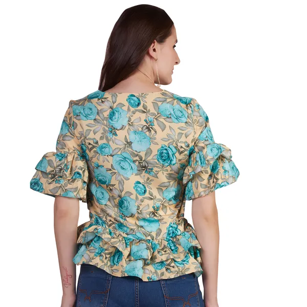 Beige_Floral_Peplum_Top_for_Women